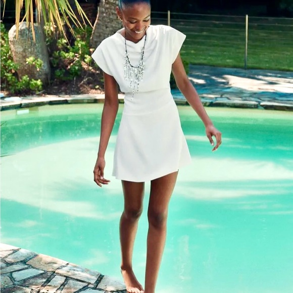 Zara Dresses & Skirts - NWT Zara White Ivory Drape Dress Size Small 2157/229/712/S